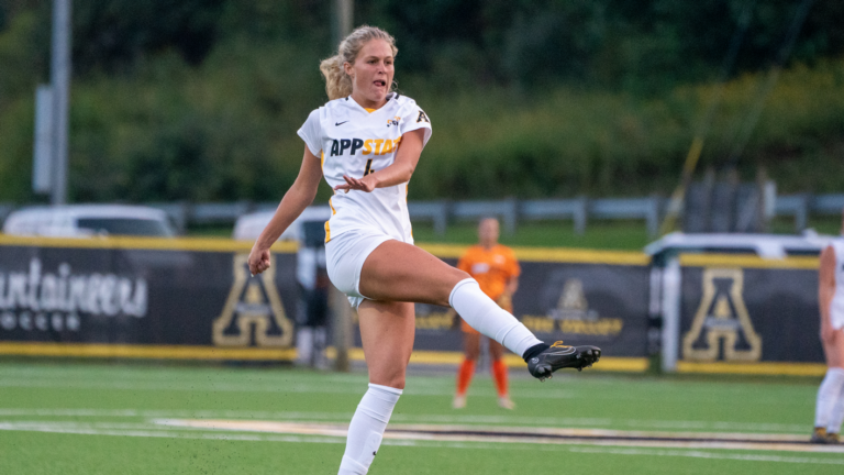 Wood lights up the net but Mountaineers settle for a tie, 2-2