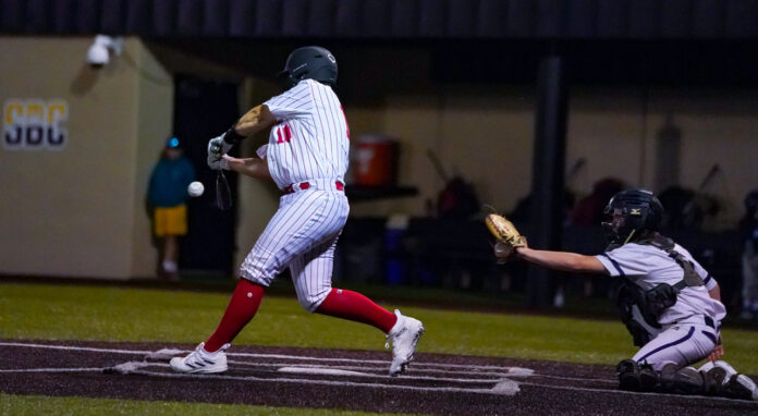 Equip Sports 14u player makes contact during June 24 tgame vs. Misison Prospects of Tennessee at Smith Stadium.