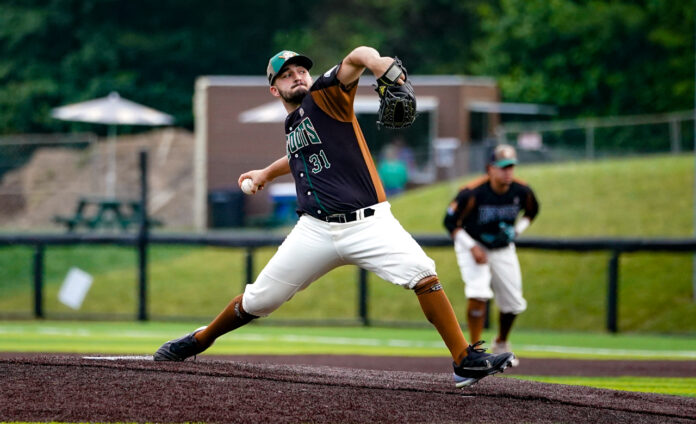 Dante Chirico on the mound for Boone Bigfoots in June 25 win vs. Martinsville Mustangs.