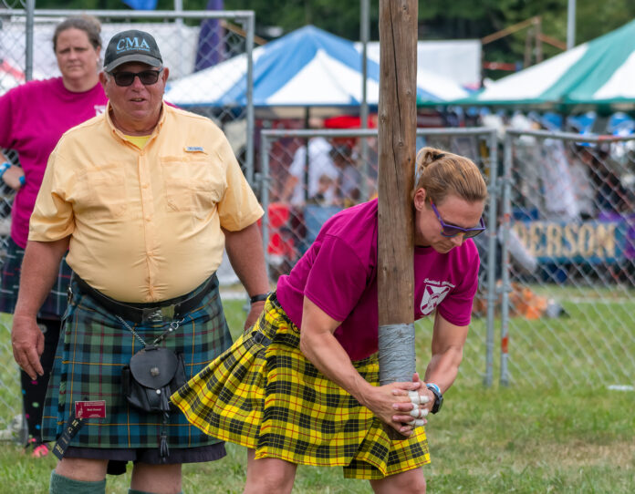 Adrene Wilson, Grandfather Mountain HighlandGames, caber toss