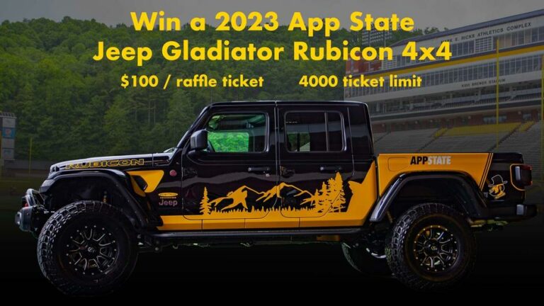 Jeep RubiTrux raffle set for App State Athletics